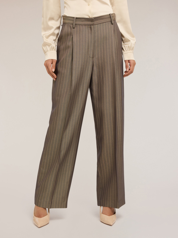 Pantalones wide leg de color tiza