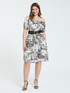 Off-Shoulder-Kleid mit exotischem Print image number 0