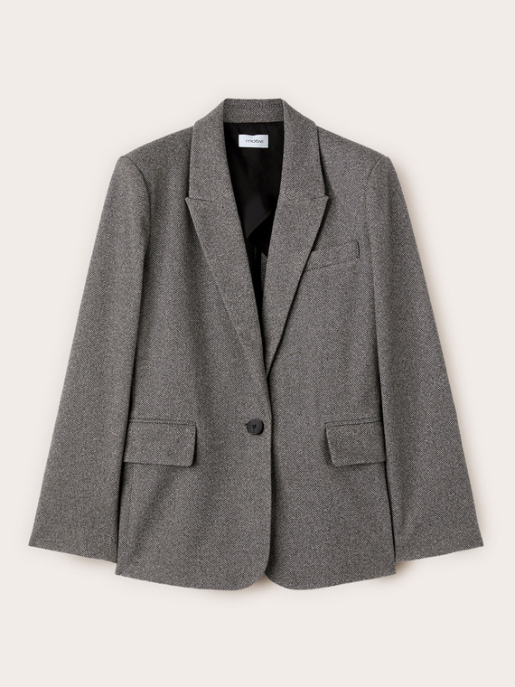 Yarn-dyed structured blazer