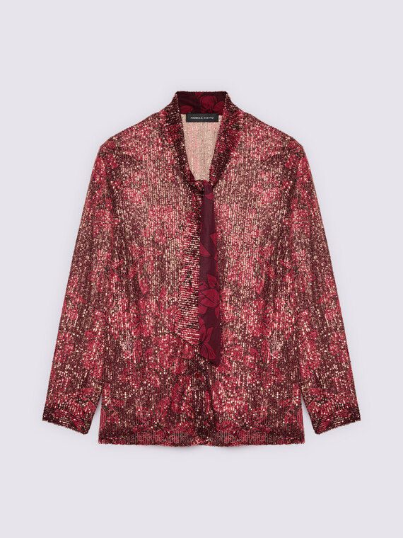 Tulle shirt with sequins