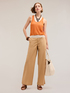 Jersey top with ribbed tank top image number 2