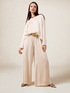 Wide-leg palazzo pants with sash belt image number 1