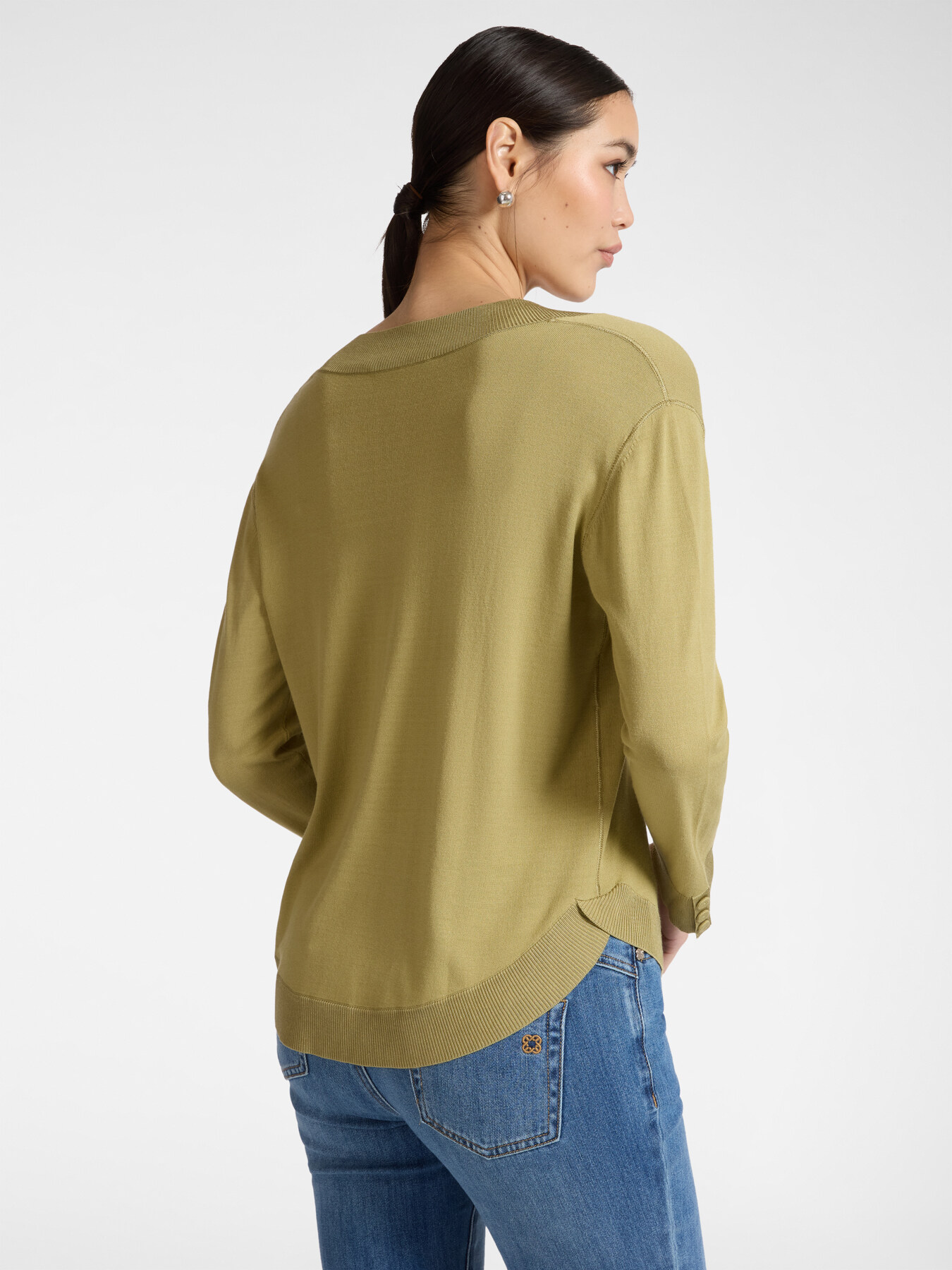 Maglia con scollo a V misto viscosa image number 1