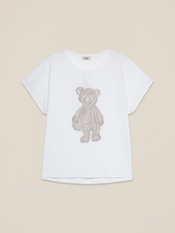 Cotton T-shirt with appliqués