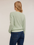 Pullover scollo a v in cotone image number 1