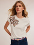 T-shirt kimono avec broderie en tulle image number 0