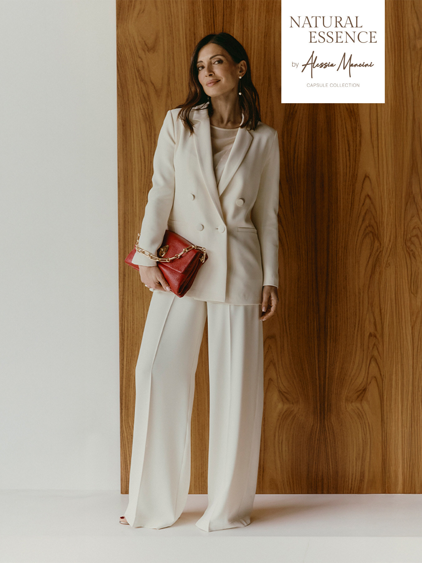 Wide-leg palazzo pants in crepe fabric image number 0