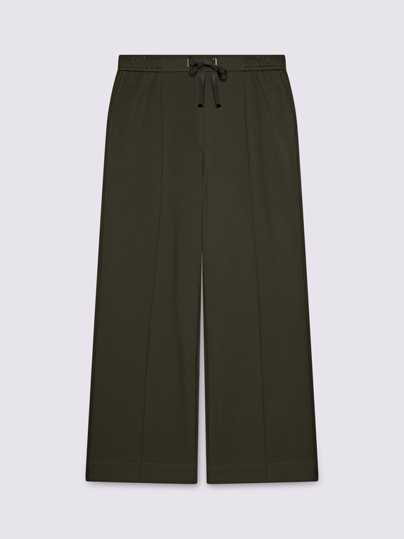 Wide-Leg-Hose aus Punto Milano