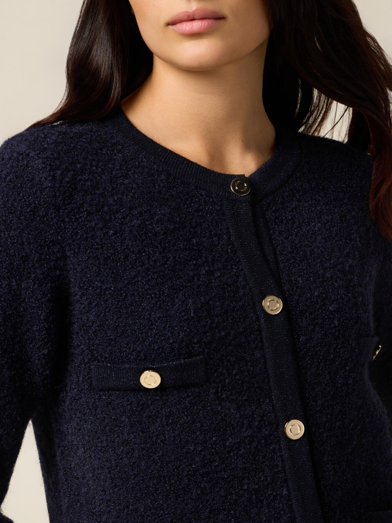 Cardigan corto effetto giacca image number 2