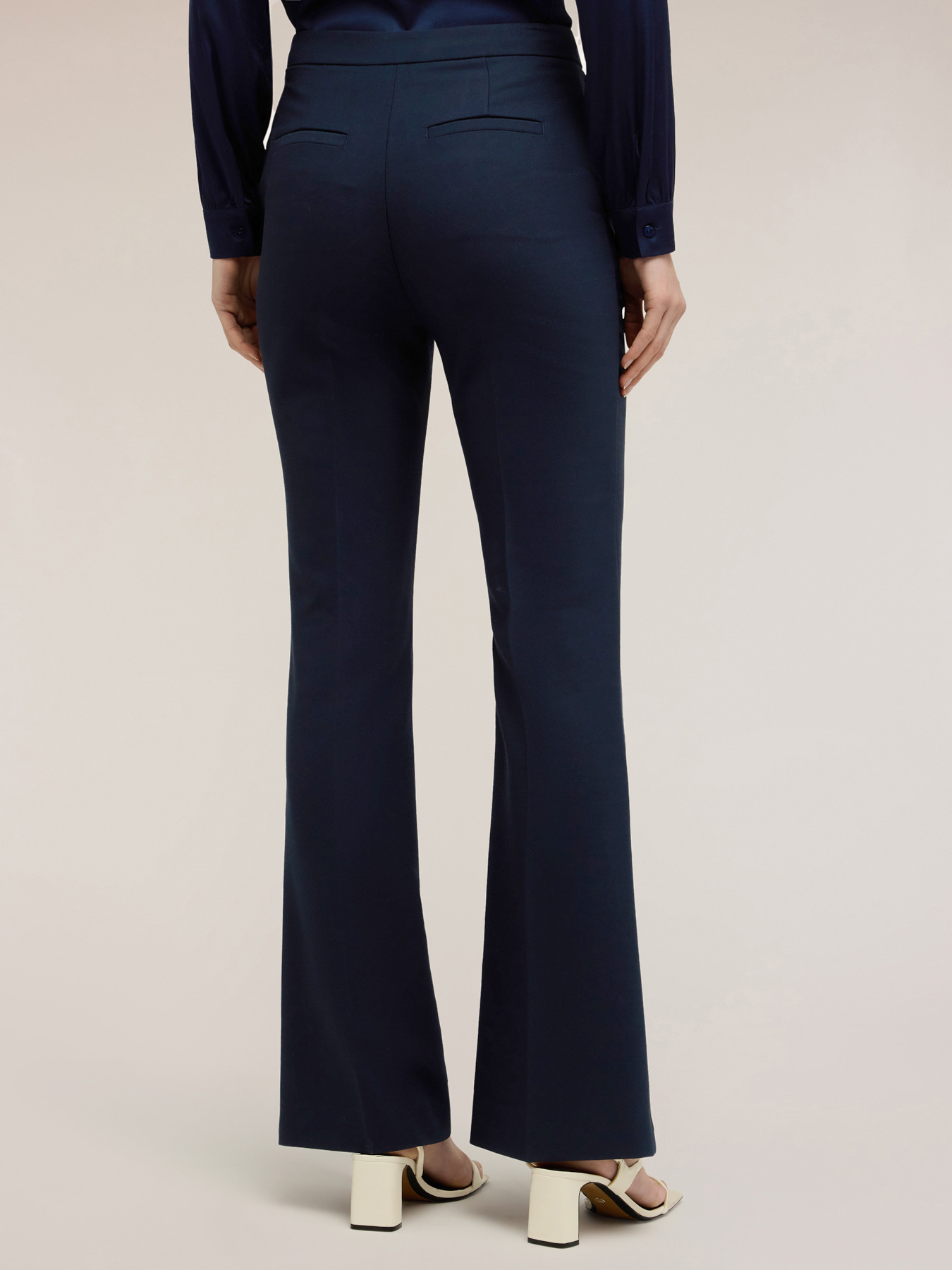 Pantaloni bootleg din poliviscoza image number 1