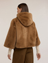 Hooded cape with plush effect image number 1
