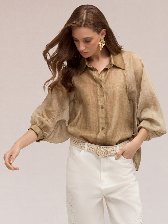 Camicia over misto lyocell