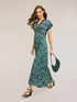 Long dress in cashmere print satin image number 2