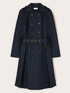 Mixed cotton drill trench coat with double belt image number 6