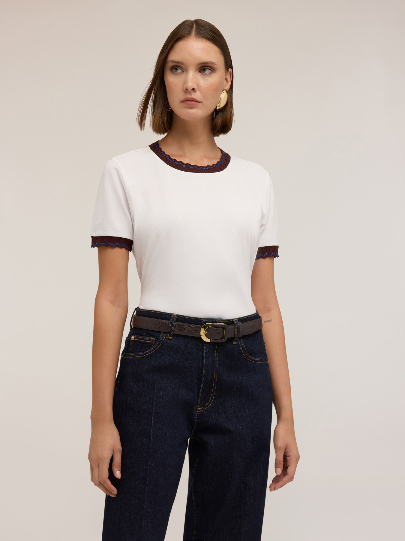 Camiseta con bordes de punto image number 2