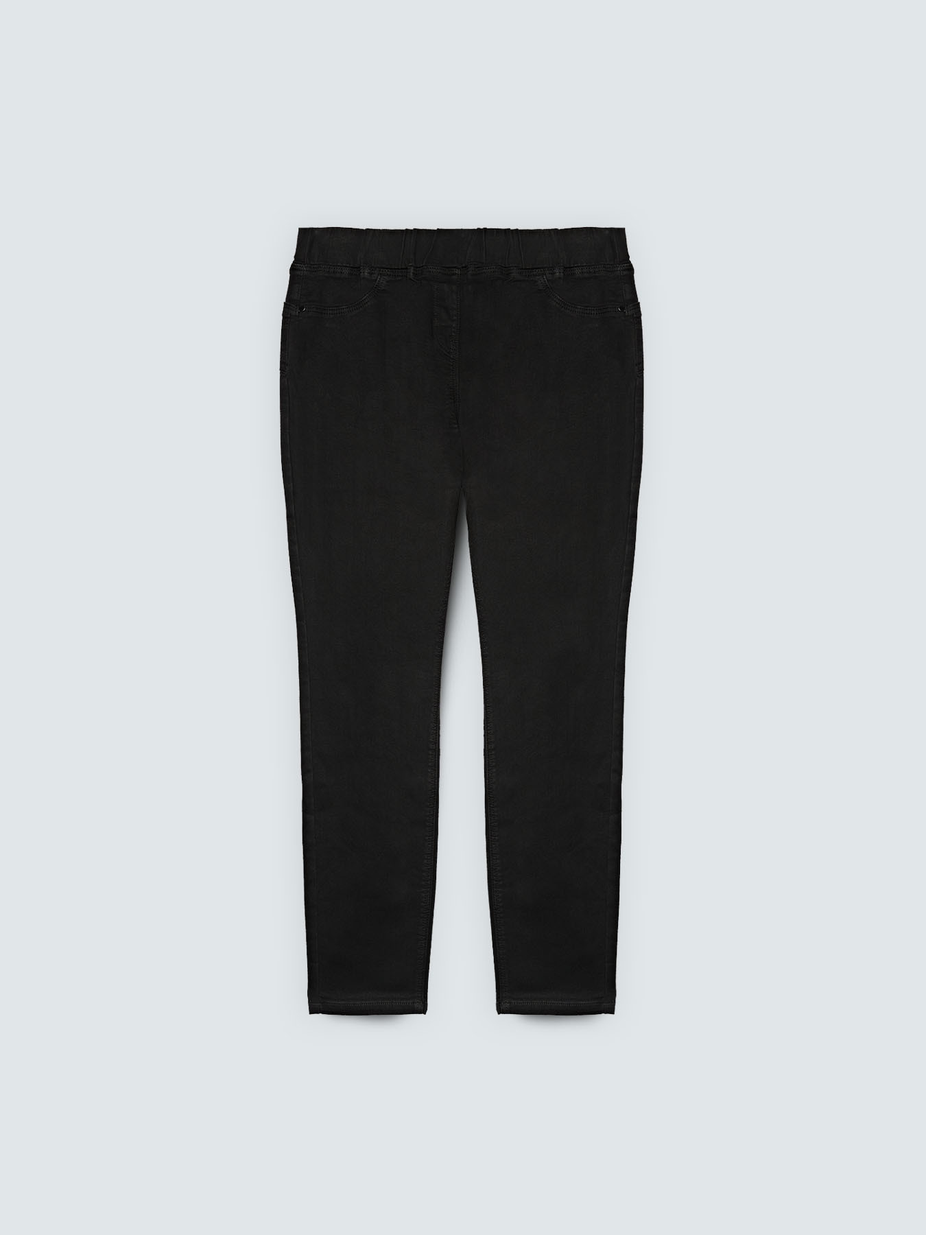 Total black jeggings with elasticated waist image number 4