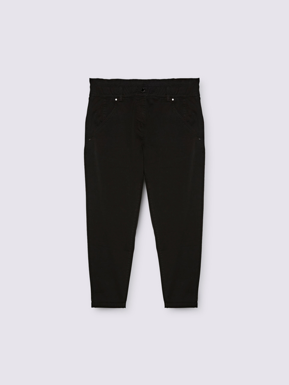 Pantalon bouffant en coton m&eacute;lang&eacute;