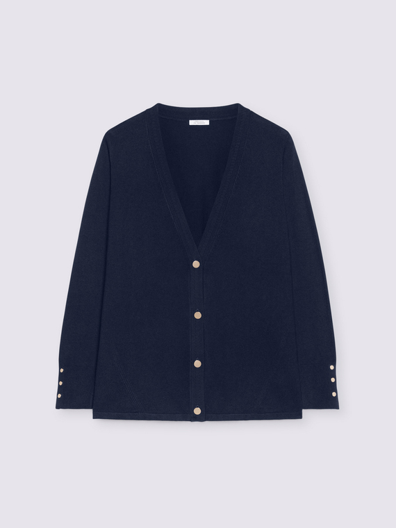 V-Ausschnitt Strickjacke mit Knöpfen