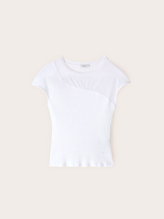 T-shirt bimati&egrave;re avec insert drap&eacute;