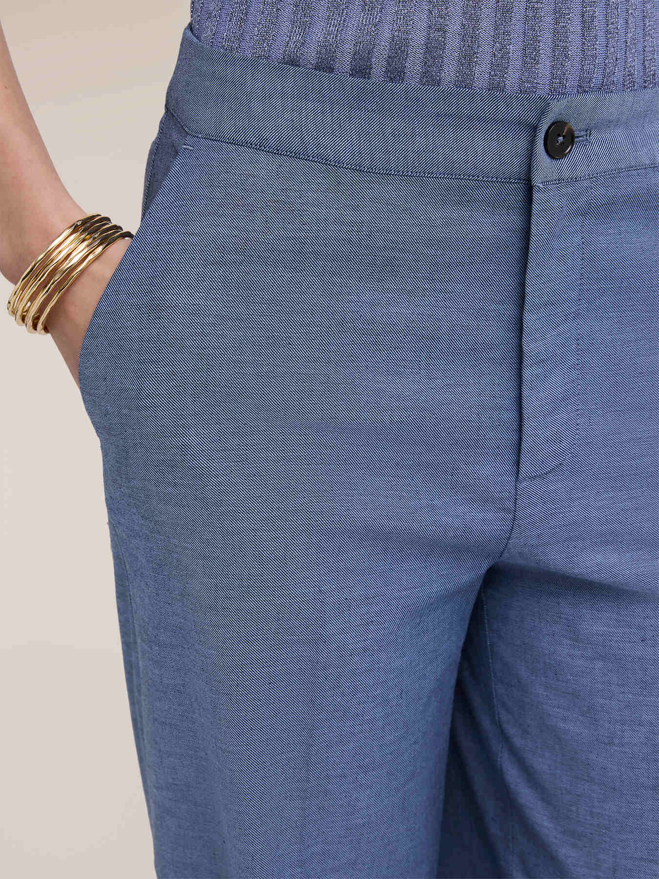 Wide-leg trousers in linen blend image number 3