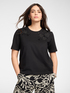 T-shirt in cotone con applicazioni floreali image number 4
