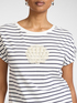 T-shirt in cotone a righe con ricamo image number 3