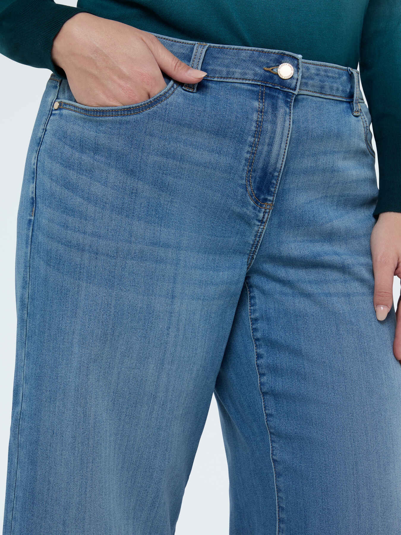 Jeans Wide Leg lavaggio light blue image number 4