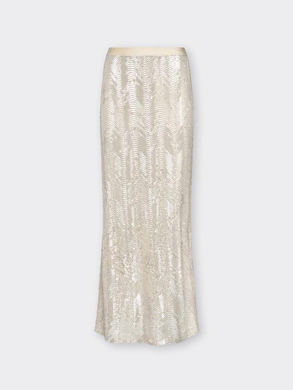 Jupe fourreau longue en paillettes