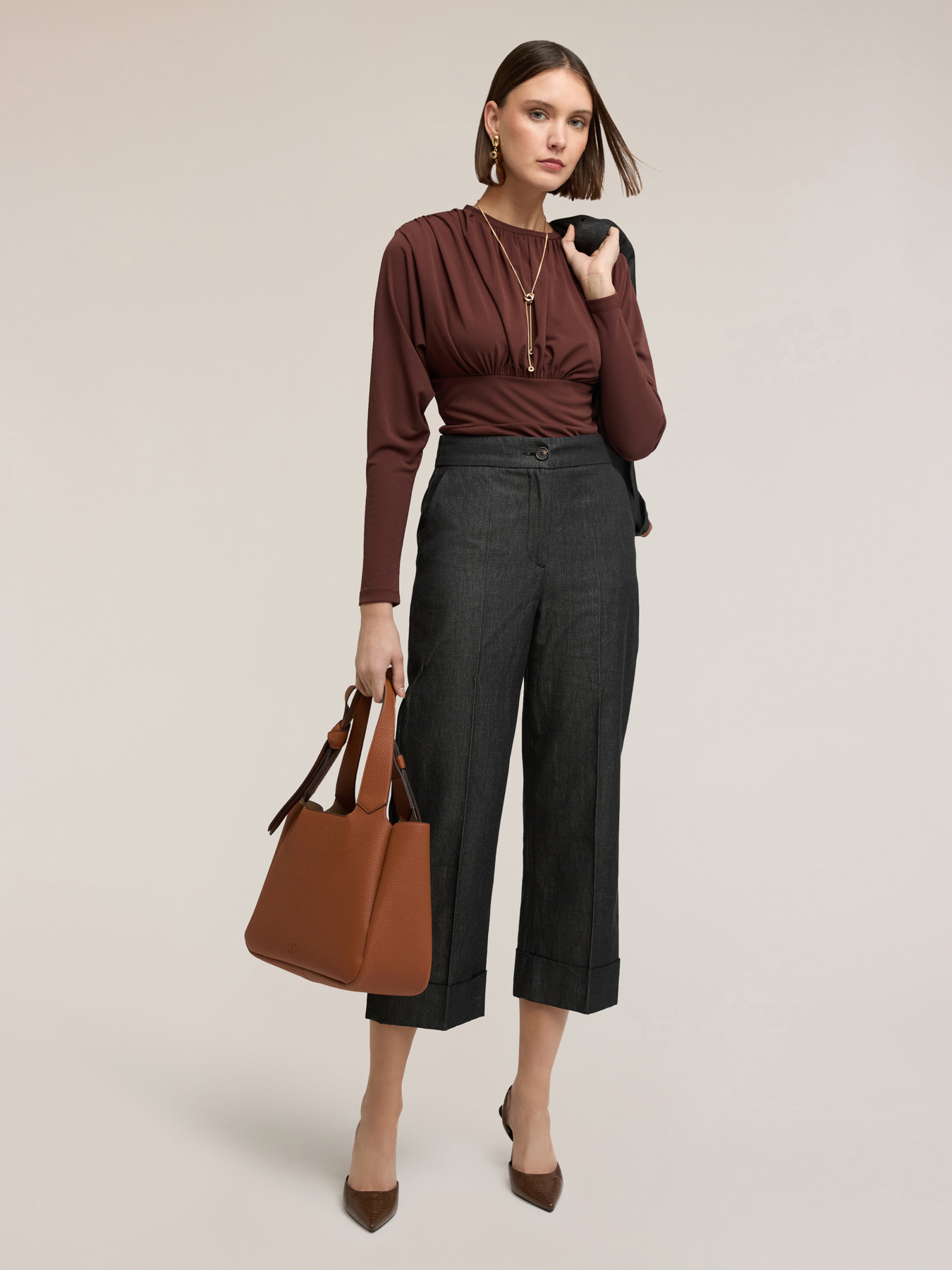 Jersey bodysuit with draping image number 2