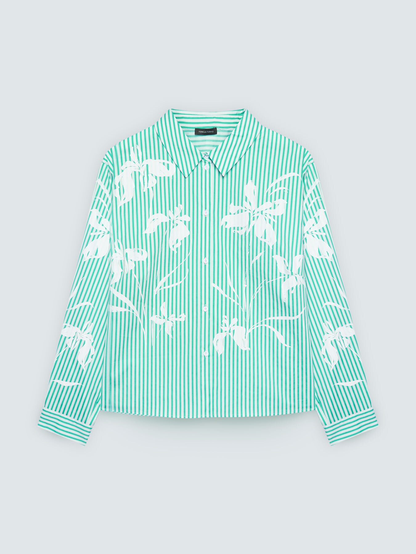 Camisa de rayas con estampado floral image number 1