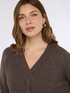Ribbed sweater with neckline and braid decoration image number 0