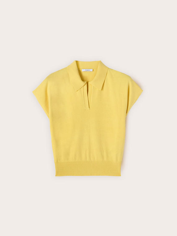 Viscose blend knit polo