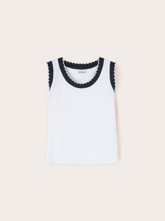 Top avec bords en tricot