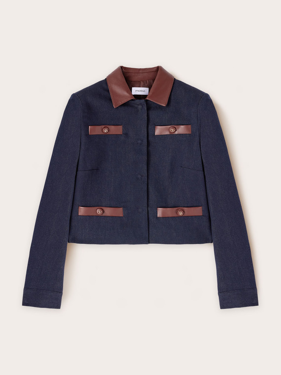 Denim jacket with inserts