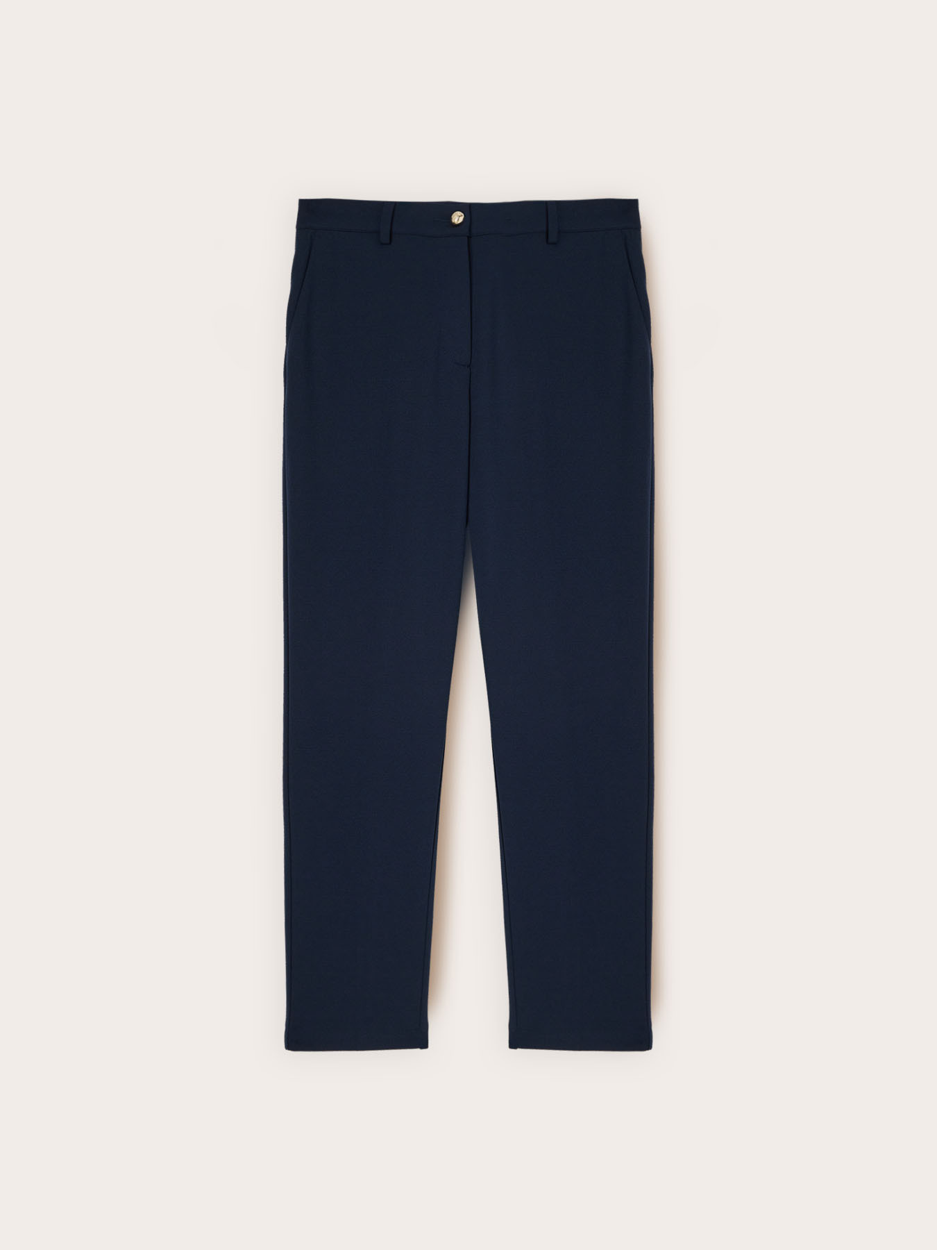 Pantaloni chino din jersey cr&ecirc;pe image number 3