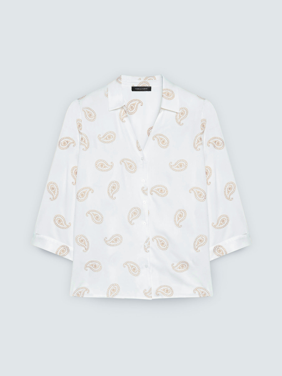 Chemise en viscose avec broderie paisley