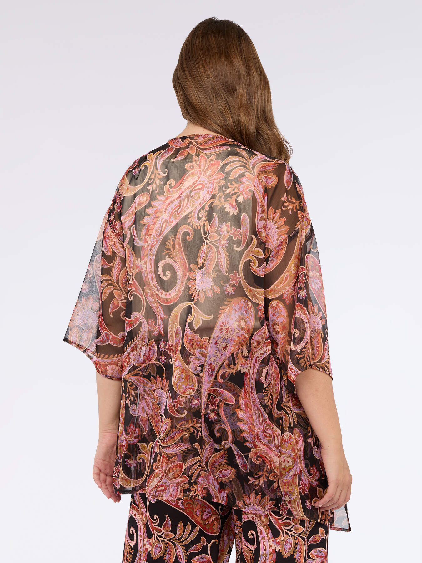 Kimono aus Crêpe mit Paisley-Druck. image number 1