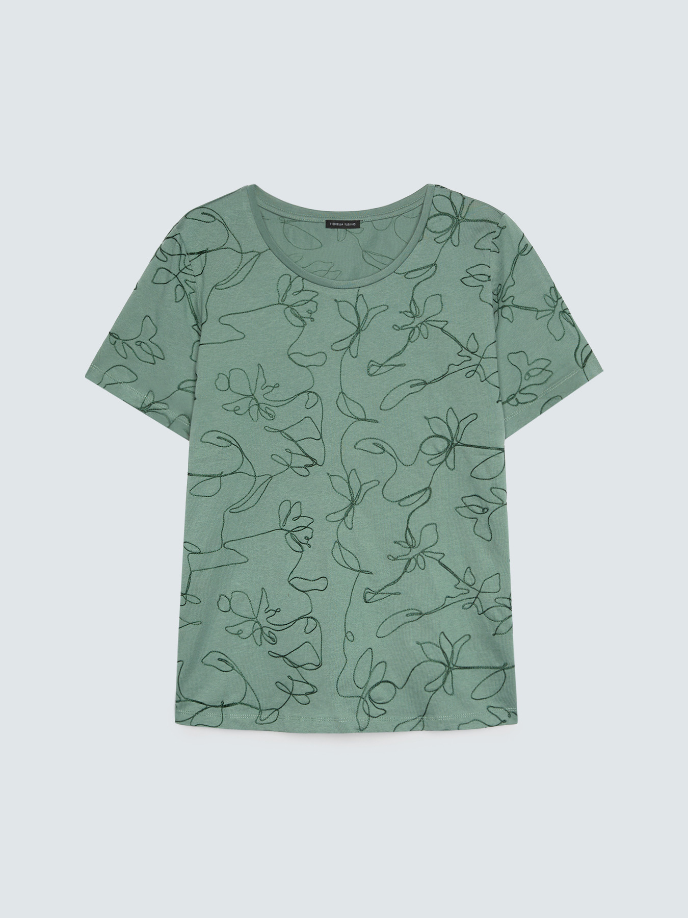 T-shirt en coton avec broderies florales image number 4