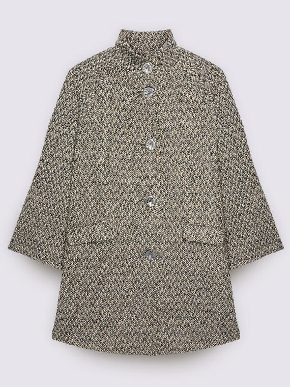 Manteau en jacquard &agrave; col haut