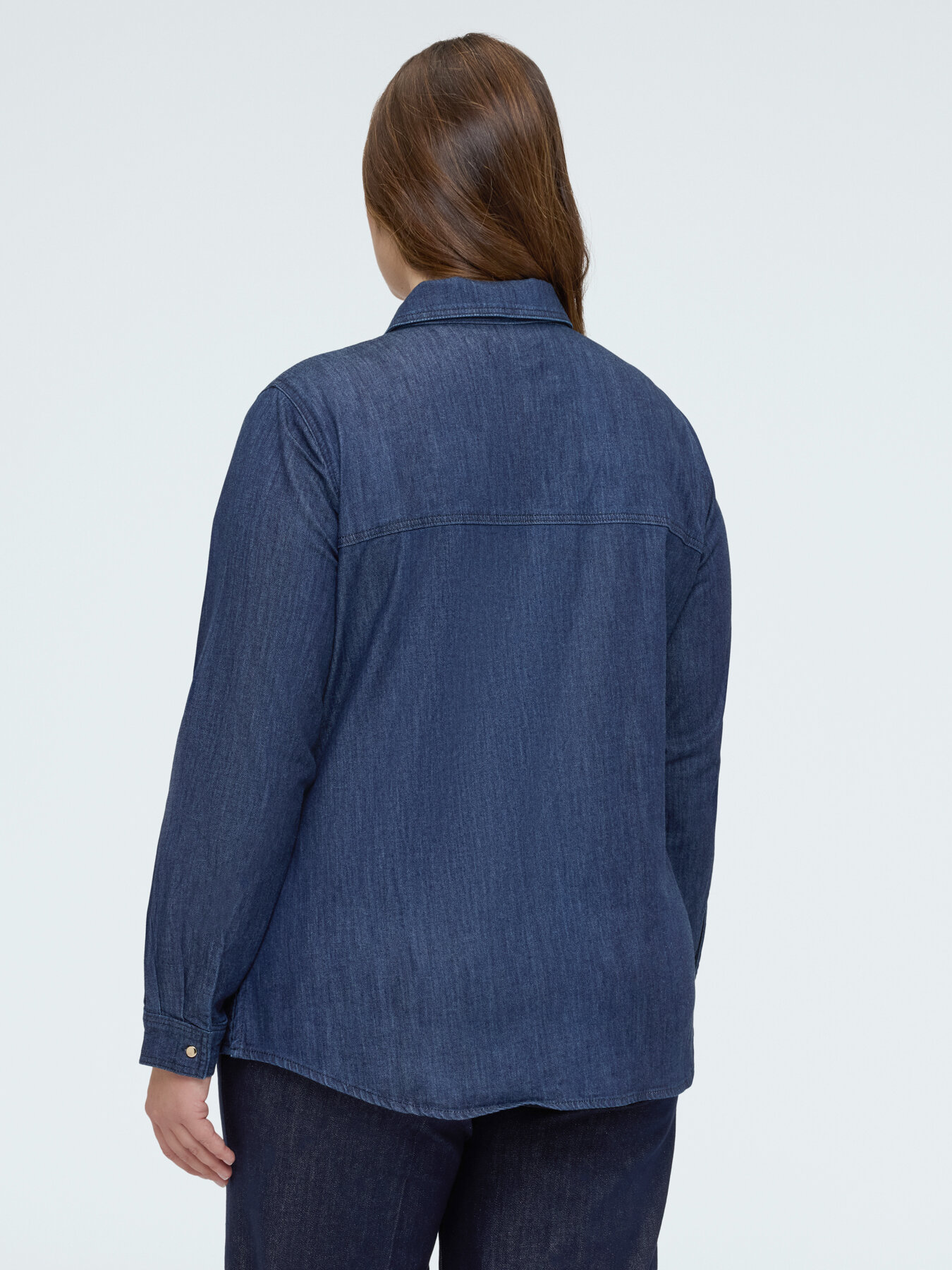 Camicia in denim con fiocco/cravatta image number 1