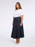 Long denim skirt image number 6