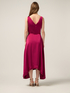 Long satin dress with jeweled belt image number 1