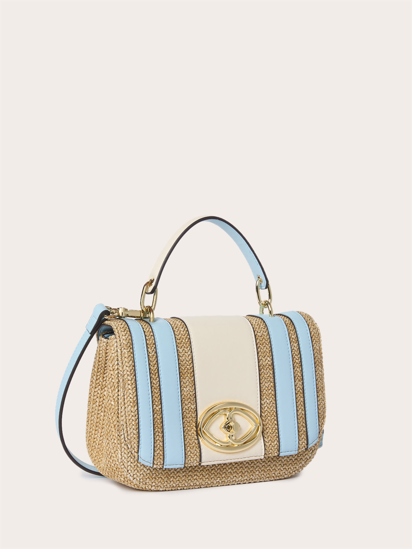 Raffia and striped crossbody bag image number 3