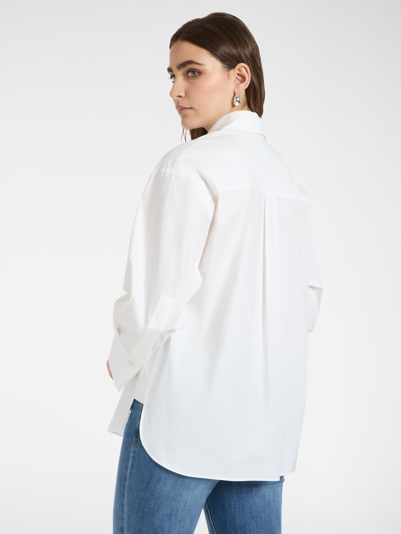 Poplin shirt with crystals image number 1