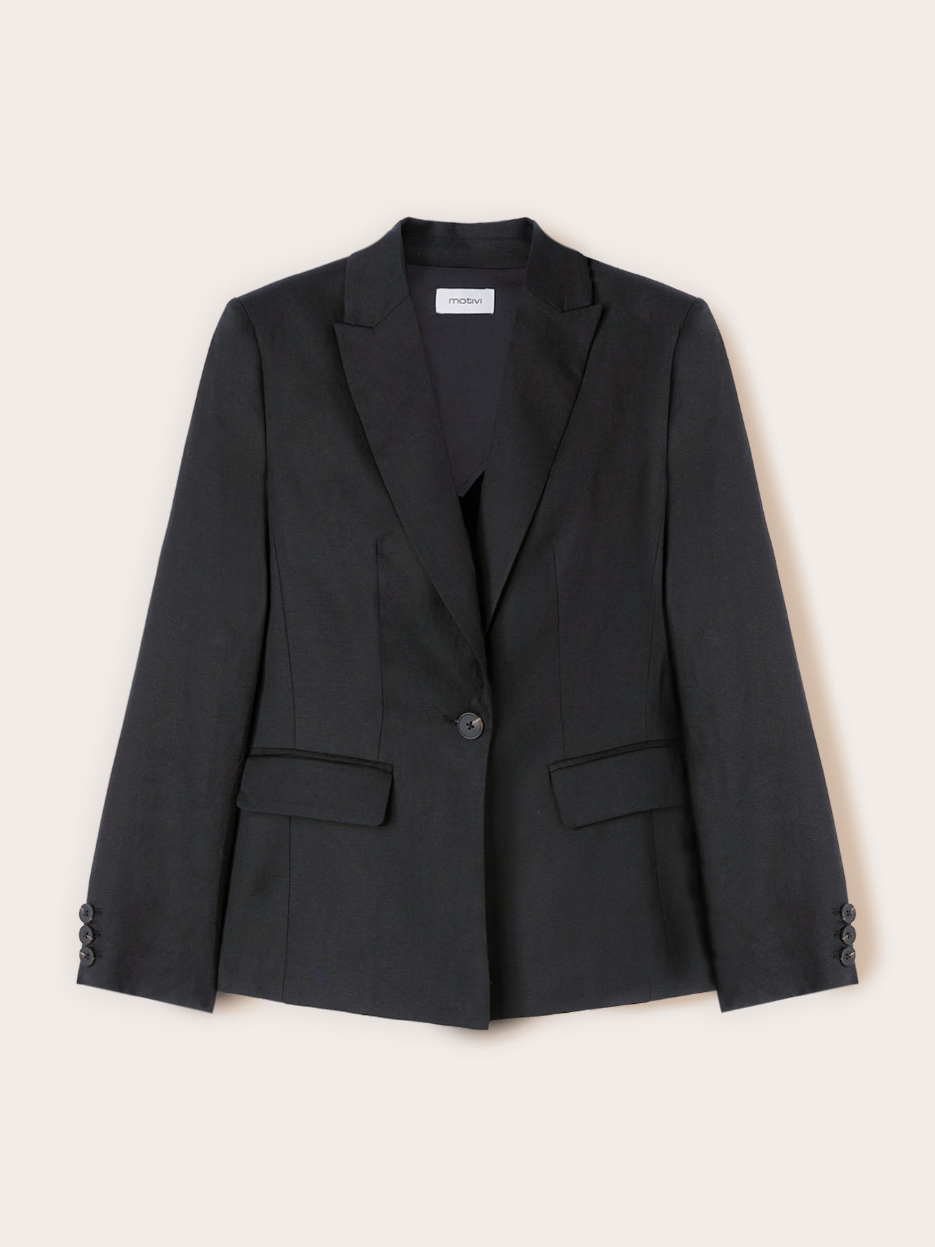 Blazer din amestec de in și lyocell image number 4