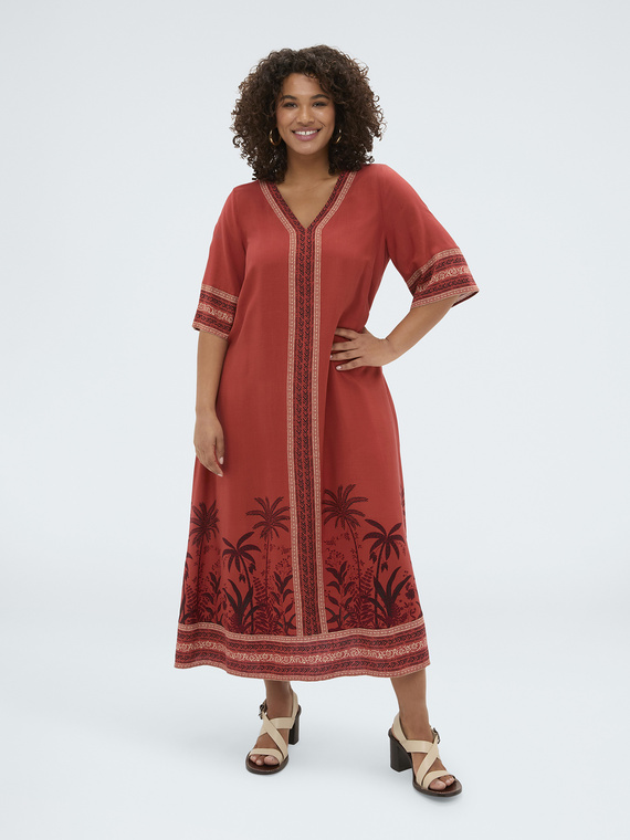 Caftan &agrave; imprim&eacute; ethnique
