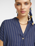 Blusa de linho às riscas e jersey image number 3