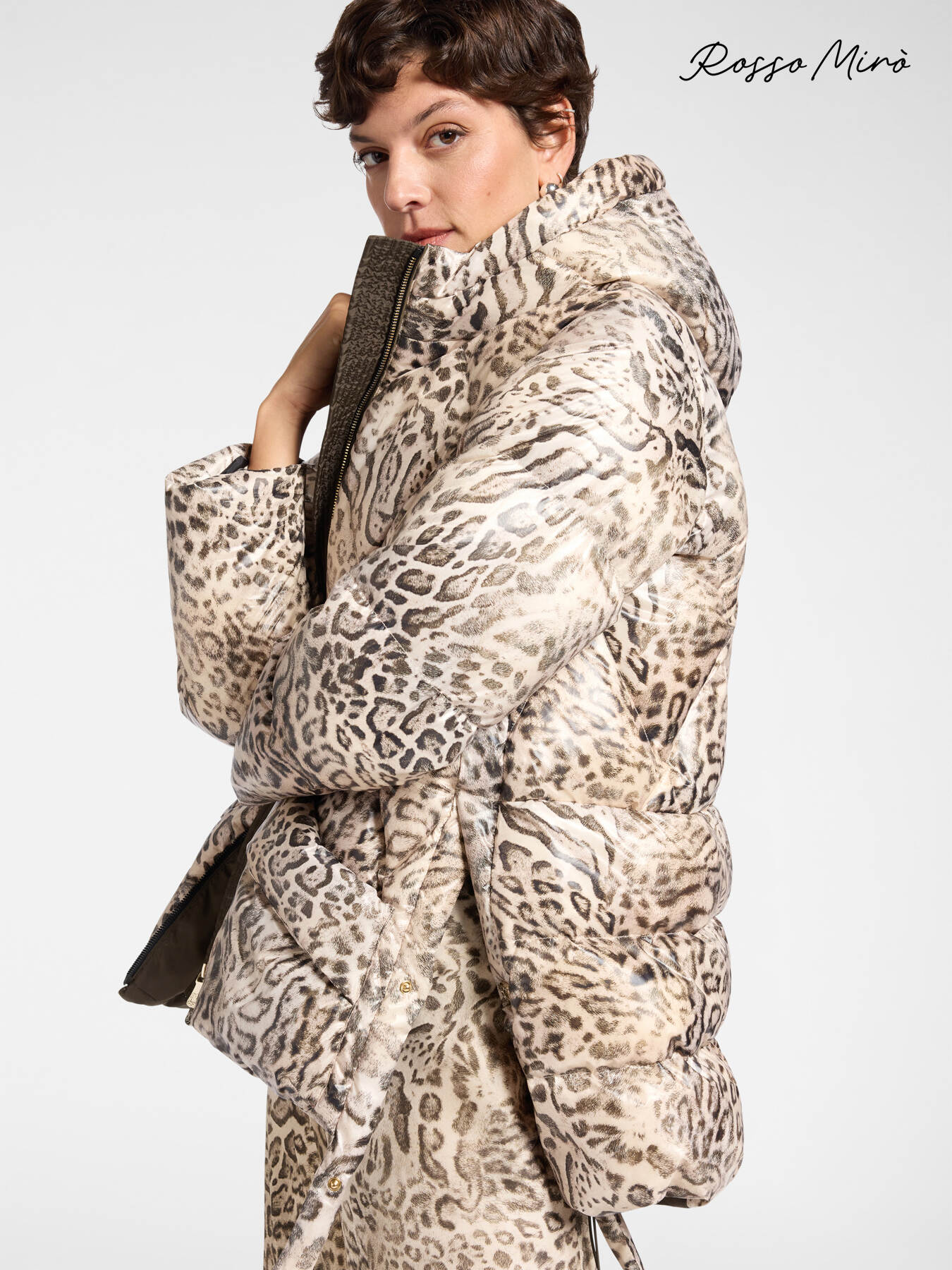 Animal print down jacket image number 0