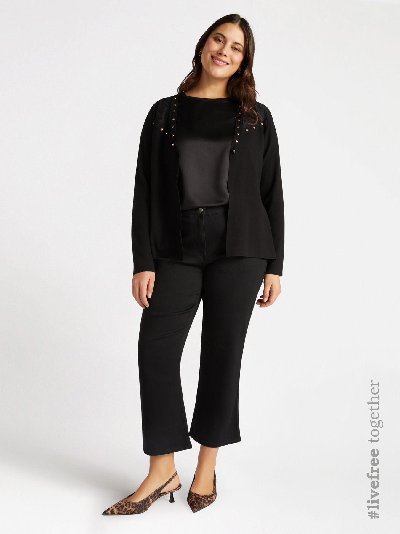 Kick Flare Jeans total black image number 0