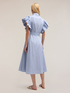 Striped chemisier dress with flounce sleeves image number 1